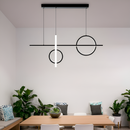 Люстра чорна геометрична L-100 cm Led 55W 3000K 4500K 6000K Black Ideal Geometry 240958-100003781