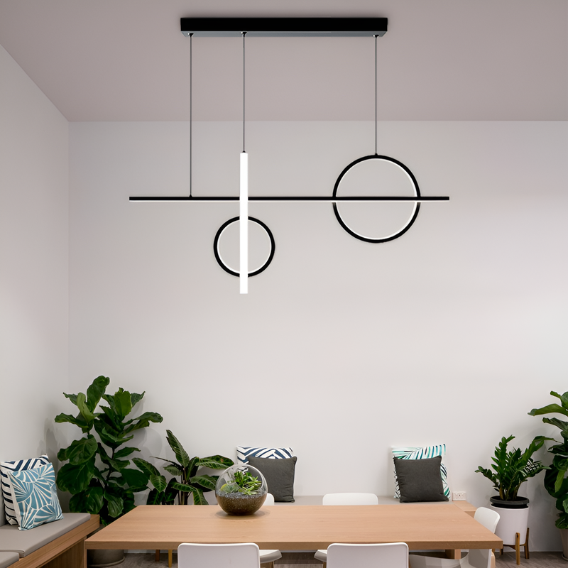 Люстра чорна геометрична L-100 cm Led 55W 3000K 4500K 6000K Black Ideal Geometry 240958-100003781