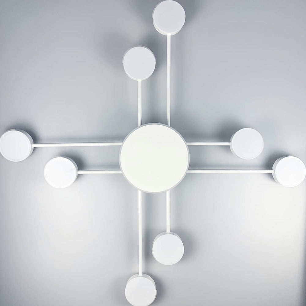 Люстра стельова біла Супутник L-100 cm Led 70W 3000K-4500K-6000K White Satellite 230918-100002504