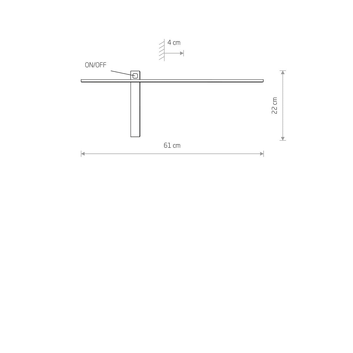 Настінний світильник з вимикачем на корпусі Impulse L610 cm / L910 cm / L121 cm 3000K Black 240868-100003545
