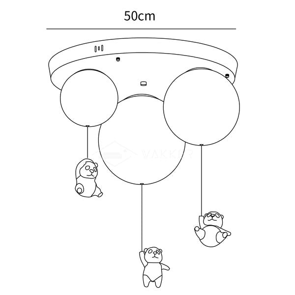 Люстра біла шарики з пандам E27х3 D-50 см White Panda 240731-100003499