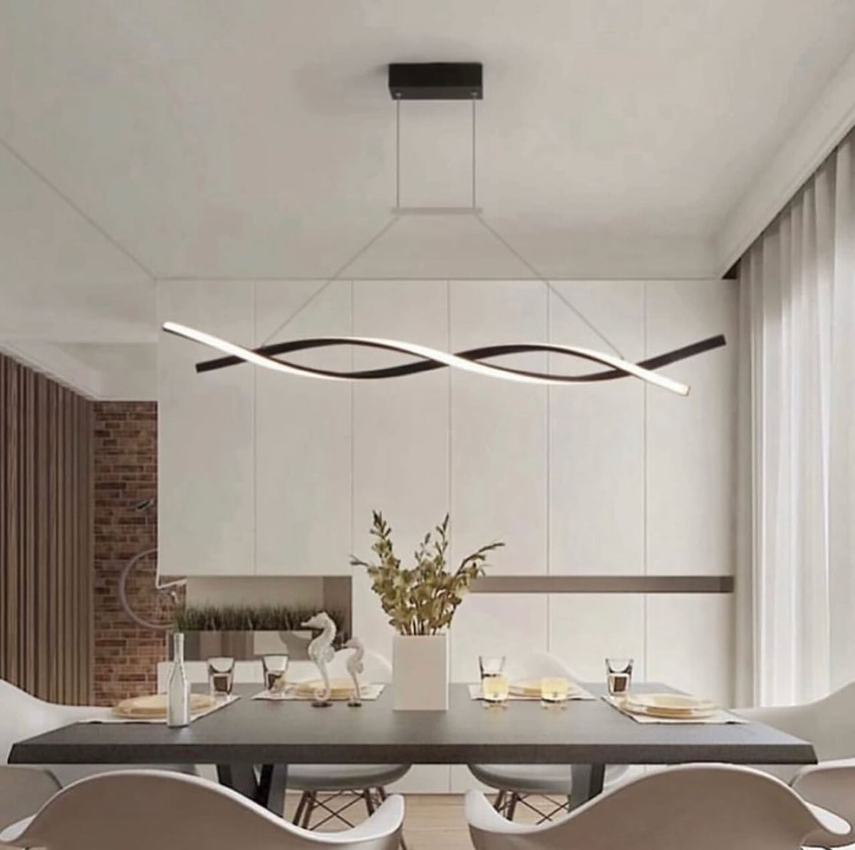 Підвісний світильник з пультом Gemo led lamp L-120 Led 44W 3000K 4000K 6000K Black 240519-100003281
