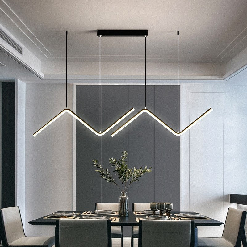 Люстра чорна підвісна L-90 cm  Led 18W Black Zigzag lamp 240822-100003566