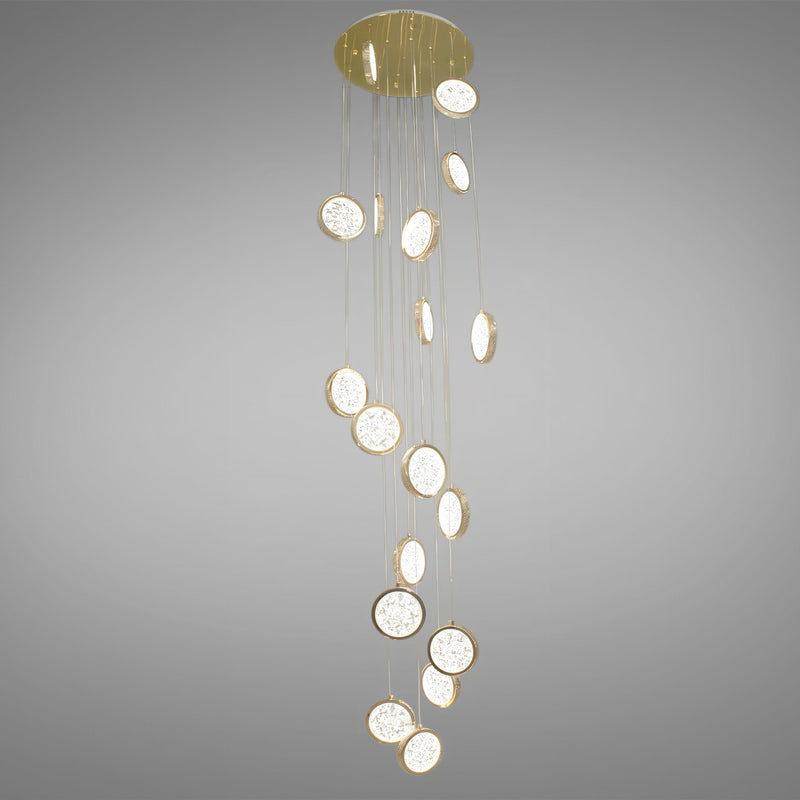 Люстра каскадна gold coins H-230 cm Led 120W Gold 4000K 240842-100003557