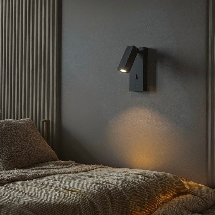Світильник настінний зі спотом з вимикачем на корпусі W-60 cm H-15 cm Led 3W Reader Black 240626-100003380