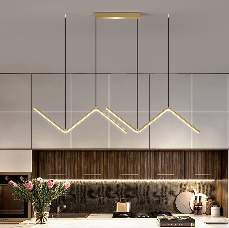 Люстра L-90 cm Led 18W Gold Zigzag lamp 240822-100003567