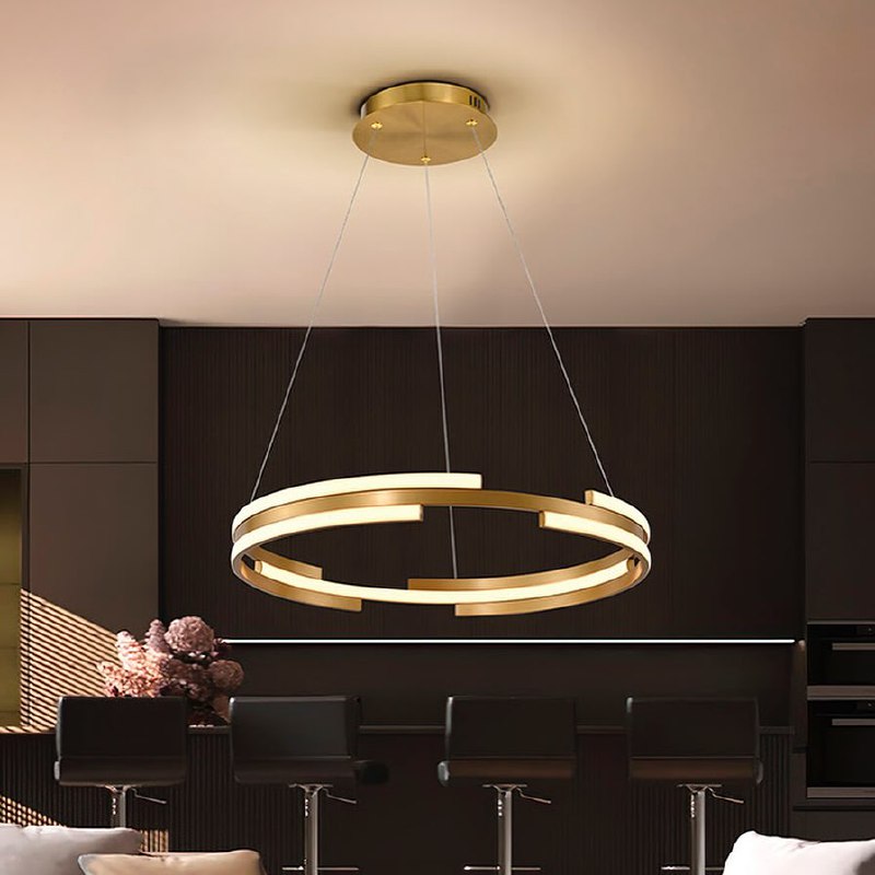 Підвісна люстра з пультом Longi Circle 2 D600 Led 50W 3000K 4000K 6000K Gold 240419-100003241