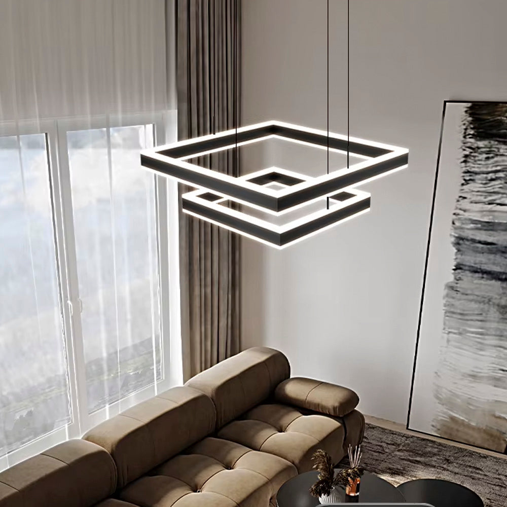 Підвісний світильник Square D600 L400 + L600 Led 175W 3000K 4000K 6000K Black 250218-100004181
