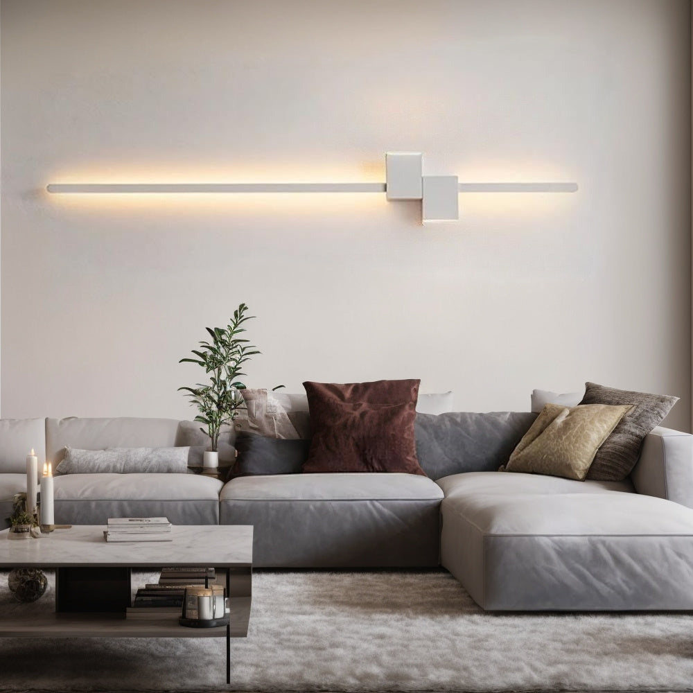 Бра лінійне Line square White без бокових променів H600 / H800 / H1000 / H1200 3000K 4000K 6000K 241019-100003899