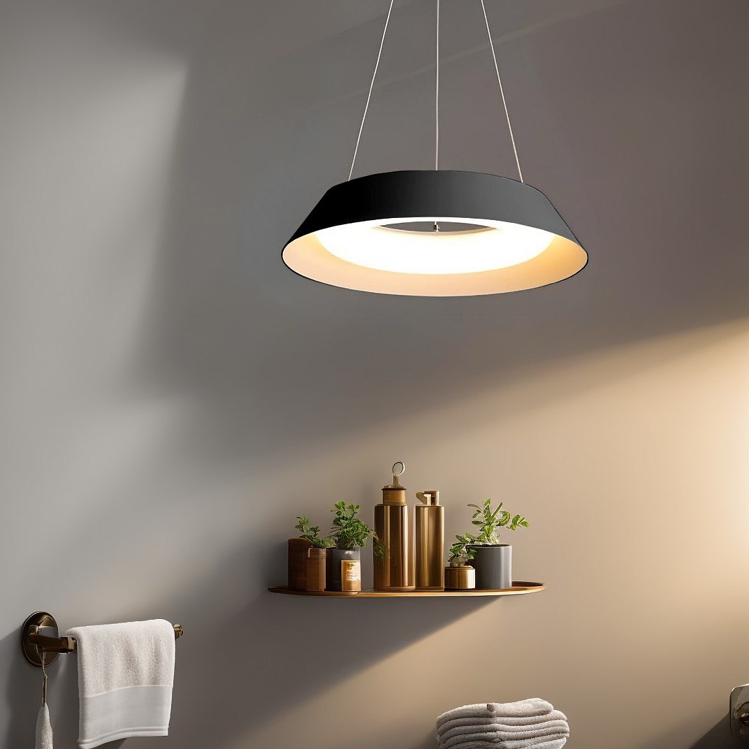 Підвісна люстра чорна з пультом Bagel pendant Led*38W D-500 Black 240819-100003547