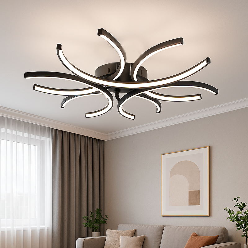 Люстра Flower D-60/ D-80 / D-100cm 4000К Black 250535-100005014