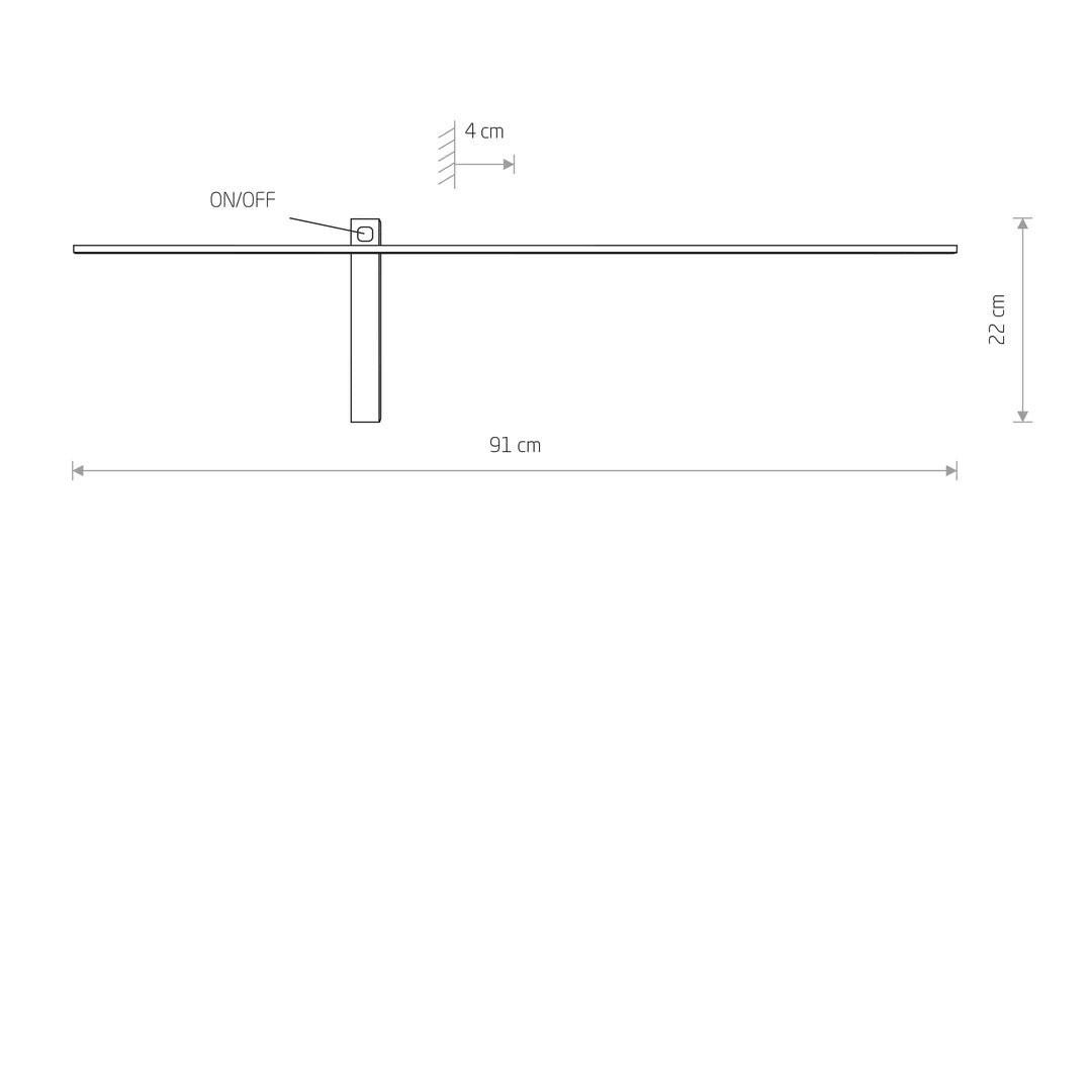 Настінний світильник з вимикачем на корпусі Impulse L610 cm / L910 cm / L121 cm 3000K Black 240868-100003545