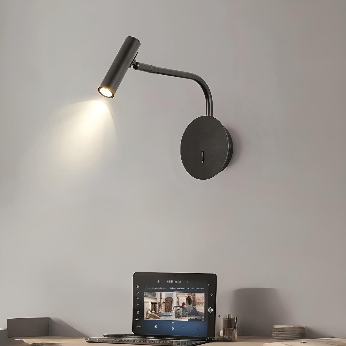 Світильник настінний з вимикачем на корпусі work space H-25 cm 4000K Black 240936-100003667