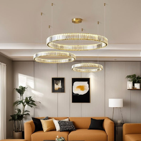 Люстра підвісна Crystals circle 3 D400 + D600 + D800 Led 90W Gold / Chrome 240658-100003404