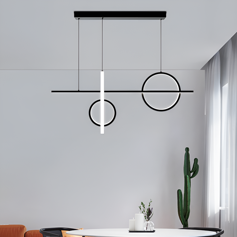 Люстра чорна геометрична L-100 cm Led 55W 3000K 4500K 6000K Black Ideal Geometry 240958-100003781