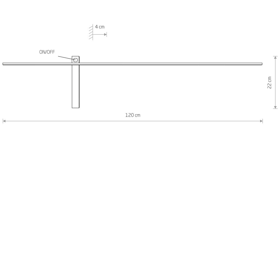 Настінний світильник з вимикачем на корпусі Impulse L610 cm / L910 cm / L121 cm 3000K Black 240868-100003545