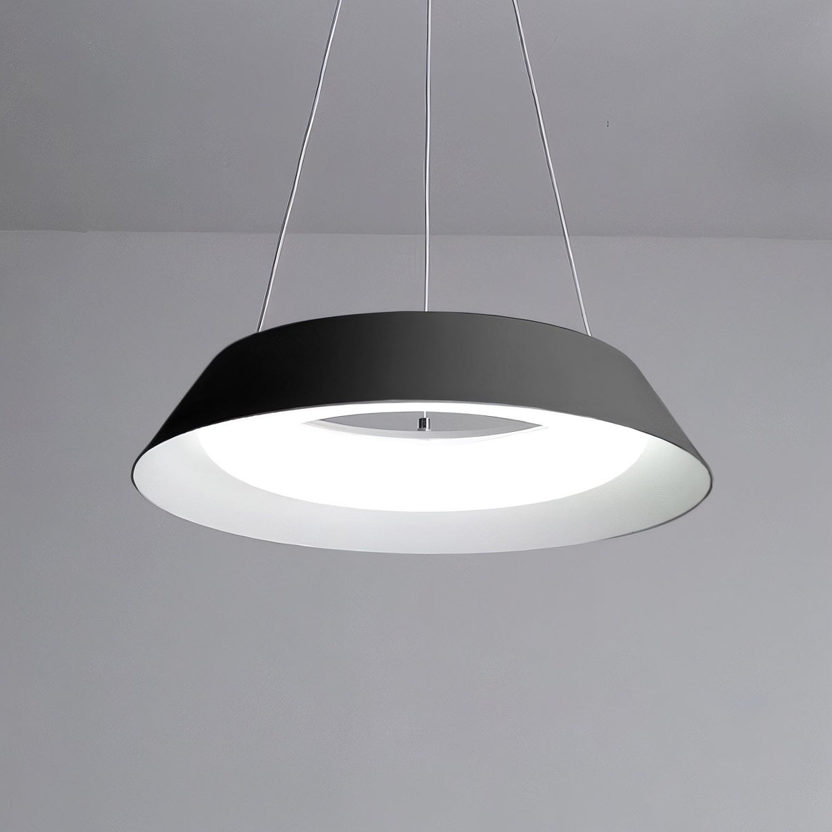Підвісна люстра чорна з пультом Bagel pendant Led*38W D-500 Black 240819-100003547