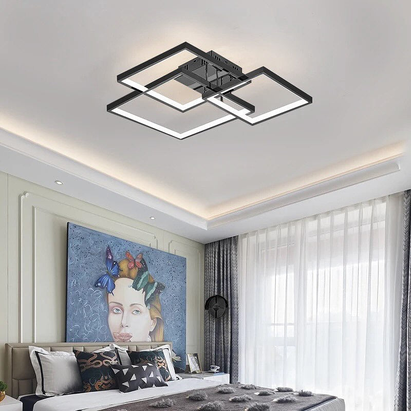 Люстра стельова з пультом Squares only H130 (S) 420x420 Led 120W / (M) 530x530 Led 150W Silver / Gold / Coffee / Black / White 3000K  4000K 6000K 240419-100003218