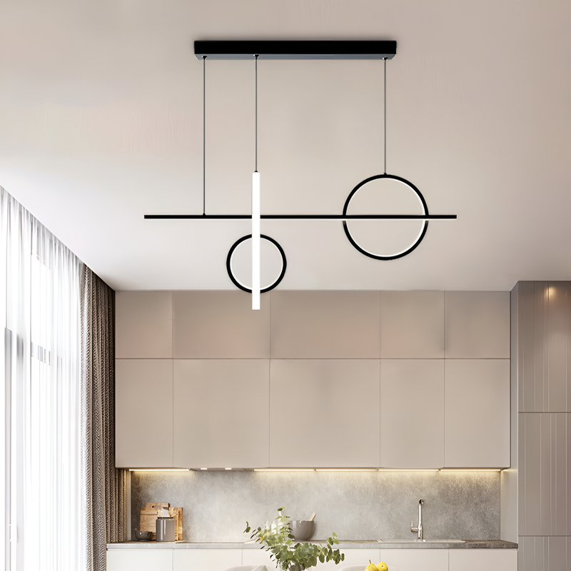 Люстра чорна геометрична L-100 cm Led 55W 3000K 4500K 6000K Black Ideal Geometry 240958-100003781