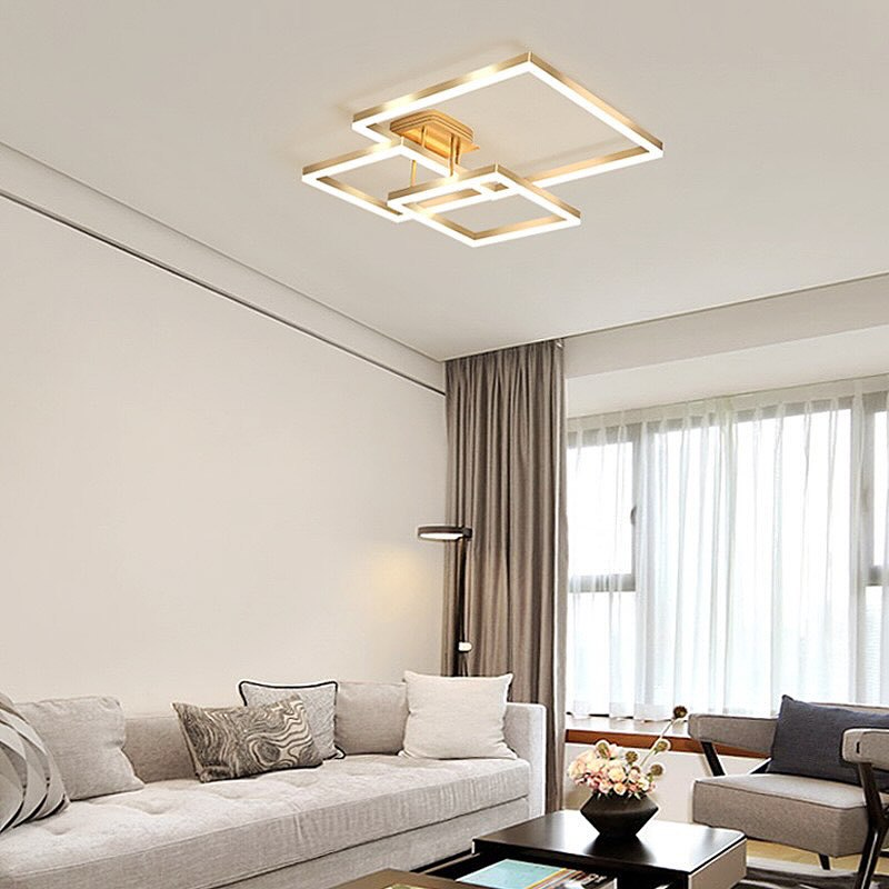 Люстра стельова з пультом Squares only H130 (S) 420x420 Led 120W / (M) 530x530 Led 150W Silver / Gold / Coffee / Black / White 3000K  4000K 6000K 240419-100003218