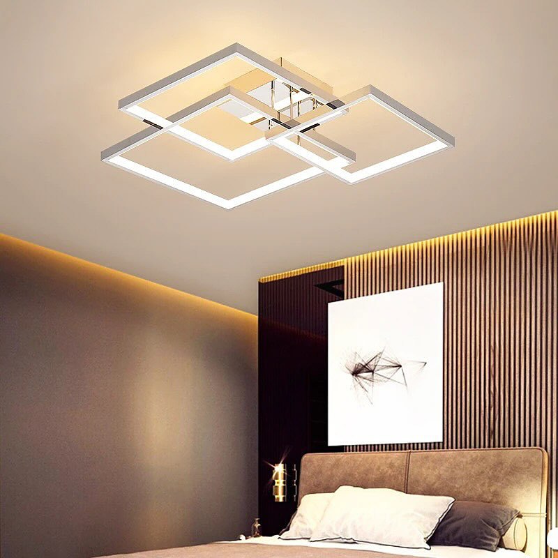 Люстра стельова з пультом Squares only H130 (S) 420x420 Led 120W / (M) 530x530 Led 150W Silver / Gold / Coffee / Black / White 3000K  4000K 6000K 240419-100003218