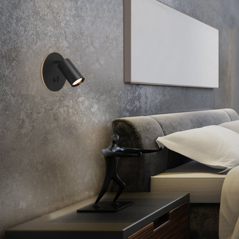 Настінний світильник чорний з вимикачем на корпусі D-16 cm GU10 Black Spot 251254-100006802