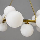 Люстра золота підвісна на 25 круглих плафонів D - 70 cm G9x25 Gold + White Bubbles 260588-100008037