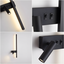 Настінний світильник лінійний чорний H-62 cm Led 15W з вимикачем на корпусі Strong line spot 3000K 4000K 6000K Black 241258-100003991