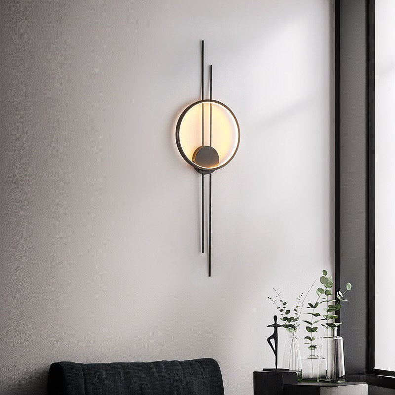 Настінний світильник чорний H-60 cm Led 18W Black Trinity ring 260622-100008155