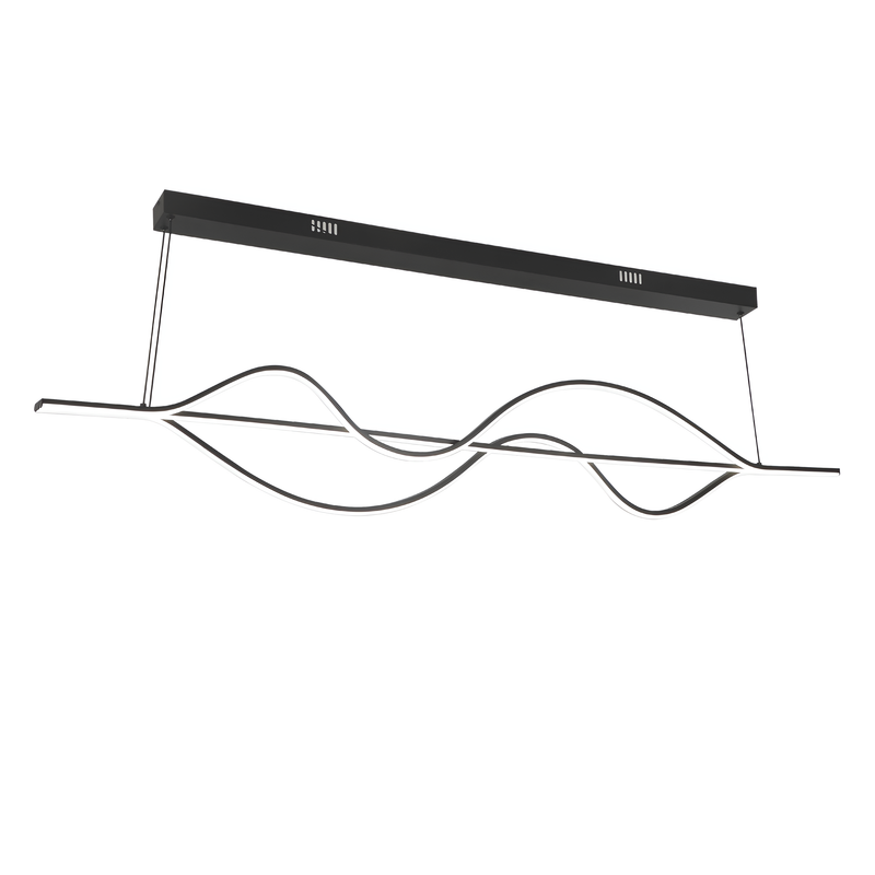 Люстра чорна підвісна хвиляста L-140 cm Led 80W Black Waves 250754-100005531