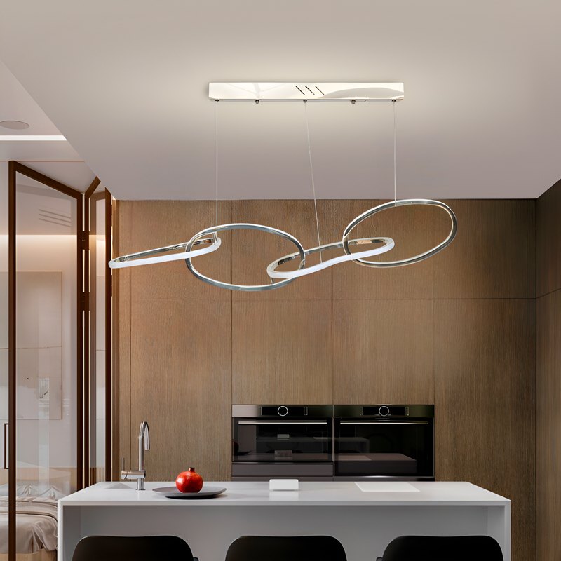 Люстра Rings wavy L-100cm 56W Chrome 250580-100004765