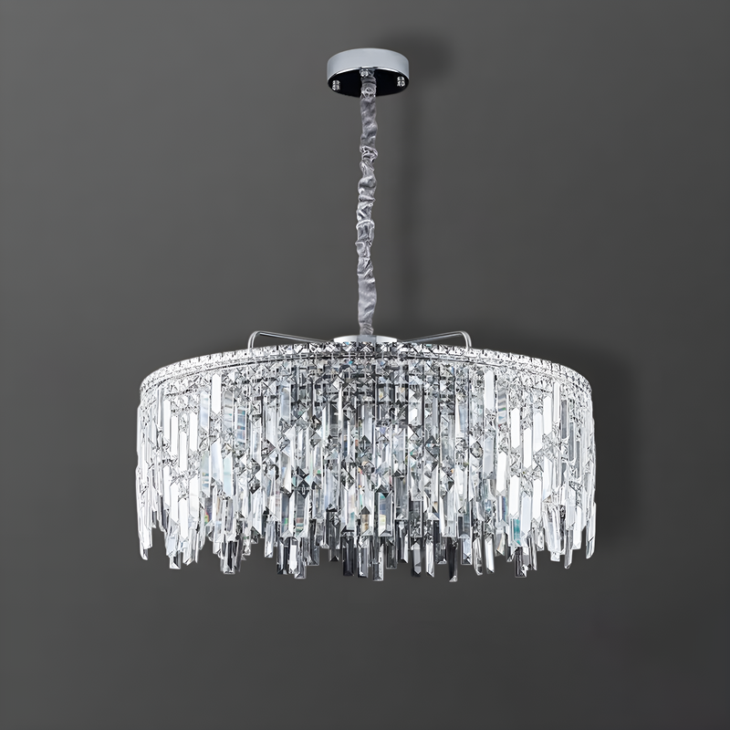 Люстра Crystal D-60cm / D-80cm Е14 Silver 250488-100004542