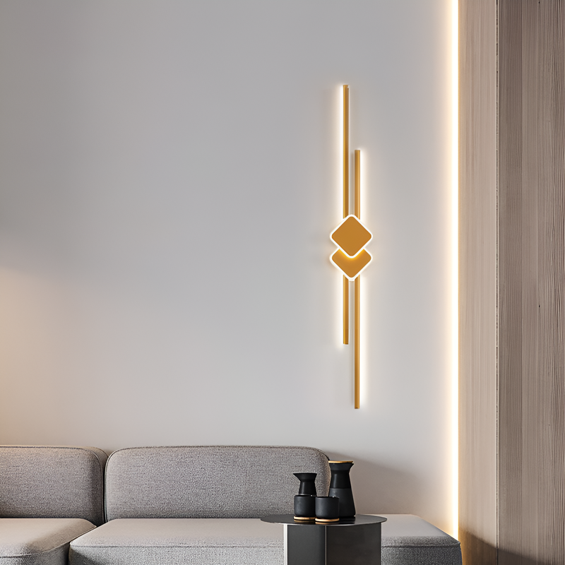 Настінні світильники Even rhombus H-50 cm Led 18W / H-60 cm Led 24W / H-90 cm Led 30W 3000K-6000K Gold 250419-100004347