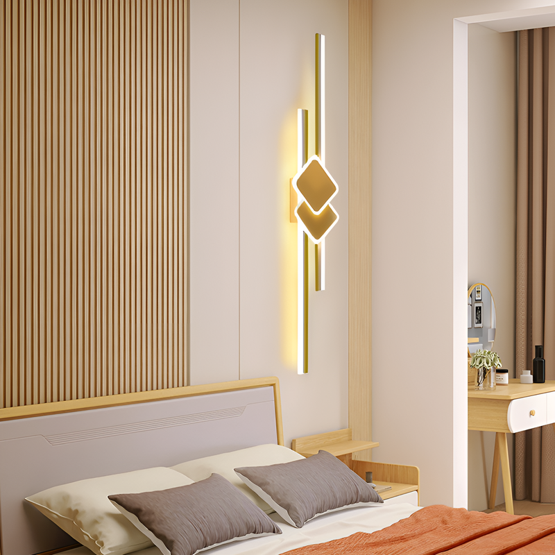Настінні світильники Even rhombus H-50 cm Led 18W / H-60 cm Led 24W / H-90 cm Led 30W 3000K-6000K Gold 250419-100004347
