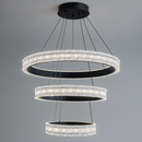 Люстра чорна кільцева потрійна з рель'єфним плафоном D-80+60+40 cm Led 104W Black Simple Ice 251235-100006818