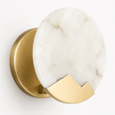 Настінний білий світильник з мармуру з золотим декором Gold + White Marble Moonlight 260866-100008553