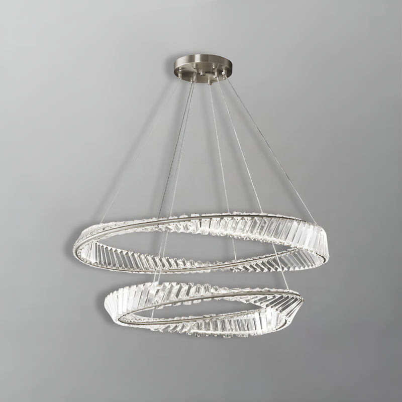 Люстра Double Spir Crystal Rings 60 cm + 40 cm Chrome 250676-100005149