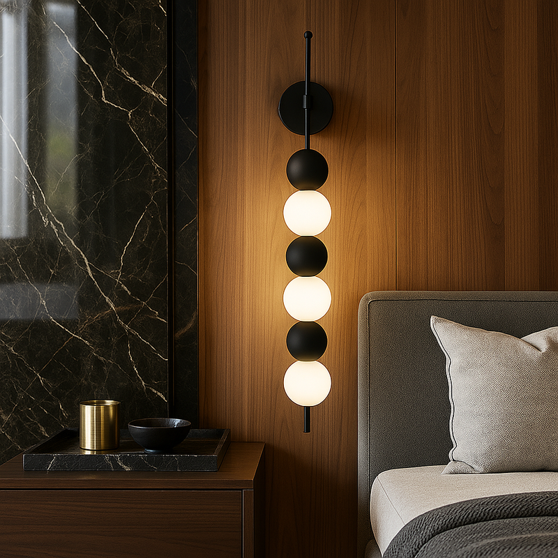 Настінний світильник H-85cm Led Black+White Bead Pearl 251118-100006513