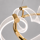 Люстра підвісна золота з акриловим фігурним плафоном D-60 cm / D-80 cm Led 18W / 30W Gold Curly Aurora 260735-100008416