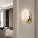 Настінний білий світильник з мармуру з золотим декором Gold + White Marble Moonlight 260866-100008553