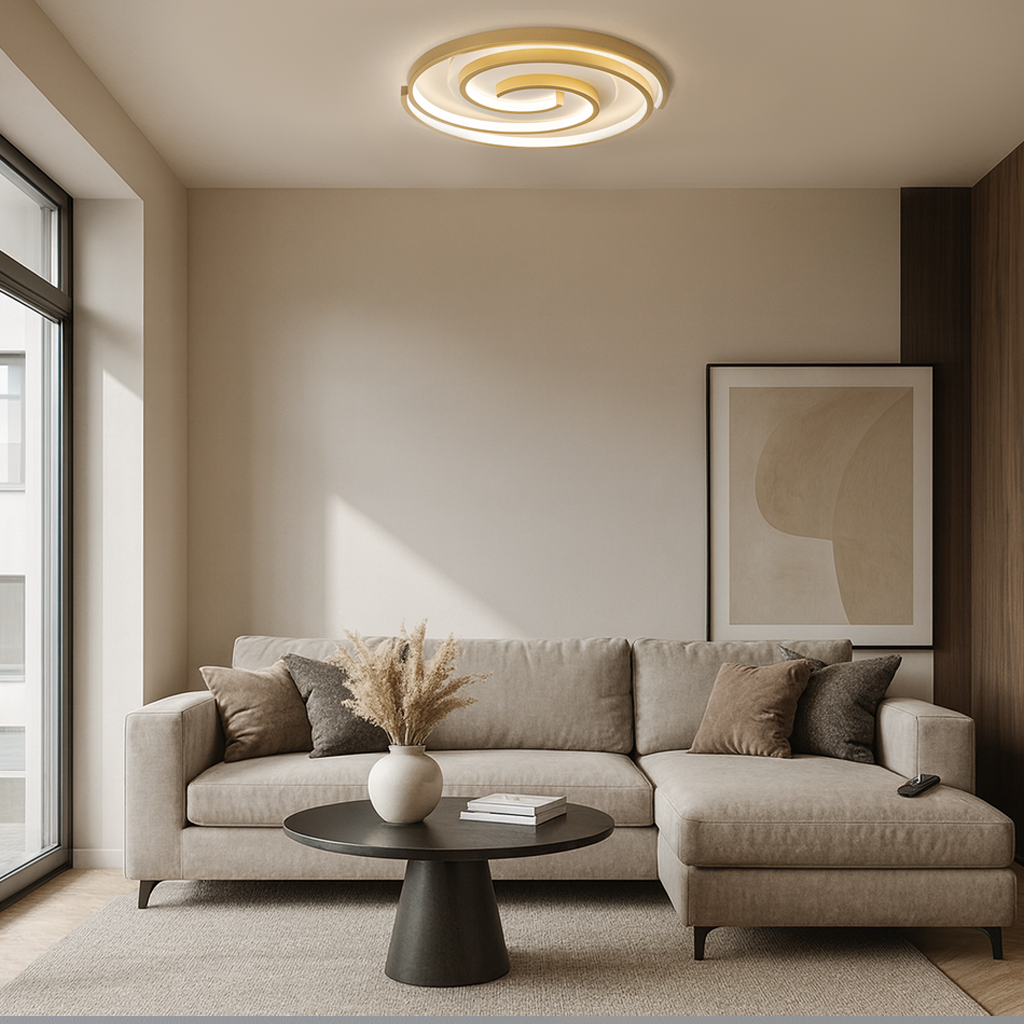Стельова люстра золота світлодіодна L-50 cm Led 75W Gold Double Geometry Oval 250964-100006156