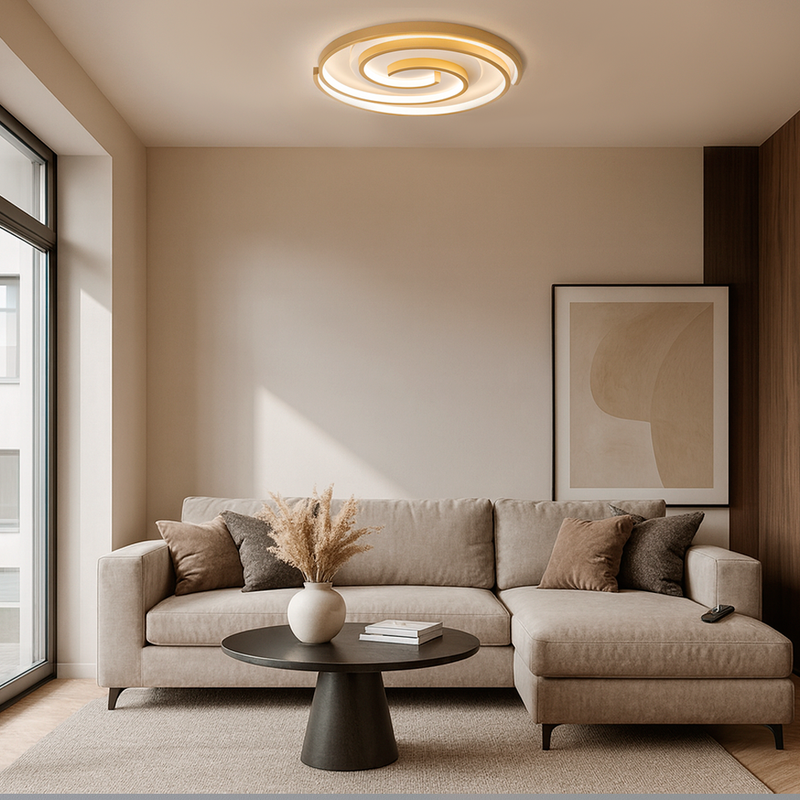 Стельова люстра золота світлодіодна L-50 cm Led 75W Gold Double Geometry Oval 250964-100006156