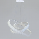 Люстра біла кільцева потрійна з рель'єфним плафоном D-80+60+40 cm Led 104W White Simple Ice 251235-100006817