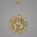 Світильник золотий підвісний з сітчастим плафоном D-40 cm Led 30W Gold Grid 260822-100008554