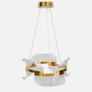 Люстра підвісна золота з акриловим фігурним плафоном D-49 cm / D-66 cm Led 44W / 57W Gold Ring 260735-100008417