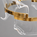 Люстра підвісна золота з акриловим фігурним плафоном D-49 cm / D-66 cm Led 44W / 57W Gold Ring 260735-100008417