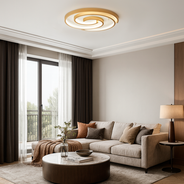 Стельова люстра золота світлодіодна L-50 cm Led 75W Gold Double Geometry Oval 250964-100006156