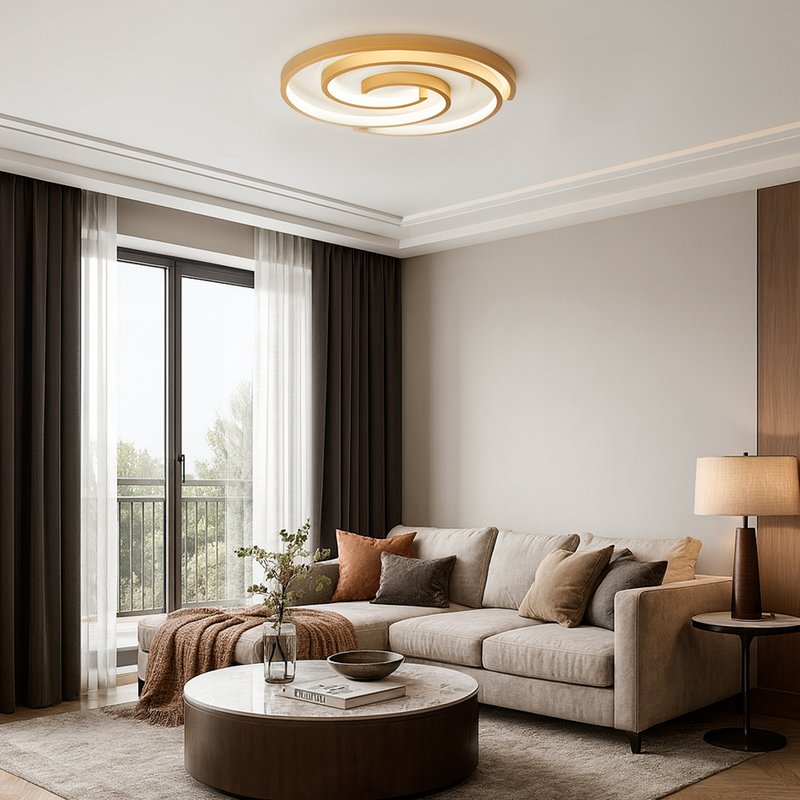 Стельова люстра золота світлодіодна L-50 cm Led 75W Gold Double Geometry Oval 250964-100006156