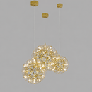 Світильник золотий підвісний з сітчастим плафоном D-40 cm Led 30W Gold Grid 260822-100008554