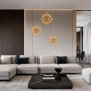 Світильник золотий підвісний з сітчастим плафоном D-40 cm Led 30W Gold Grid 260822-100008554